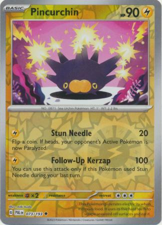 Pokemon Scarlet & Violet Paldea Evolved Pincurchin Card #073 Reverse Holo