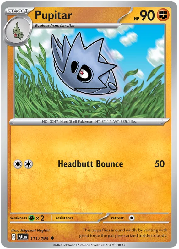 Pokemon Scarlet & Violet Paldea Evolved Pupitar Card Reverse Holo