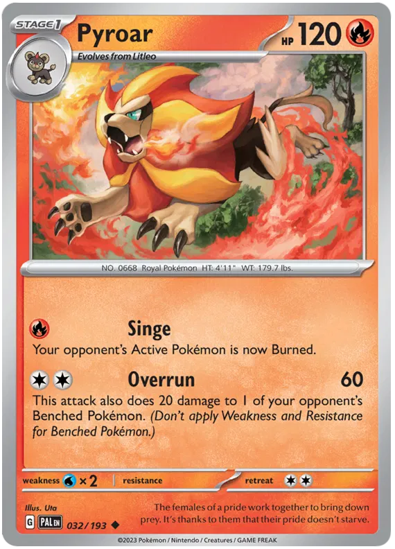 Pokemon Scarlet & Violet Paldea Evolved Pyroar Card