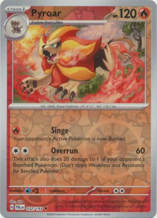 Pokemon Scarlet & Violet Paldea Evolved Pyroar Reverse Holo Card