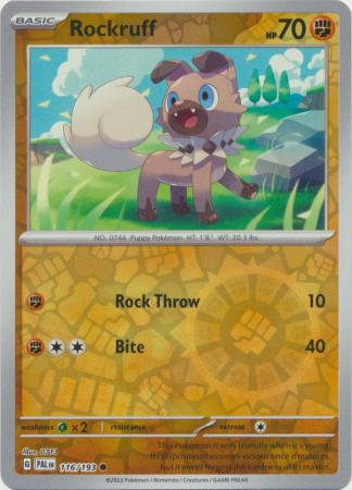 Pokemon Scarlet & Violet Paldea Evolved Rockruff Card Reverse Holo