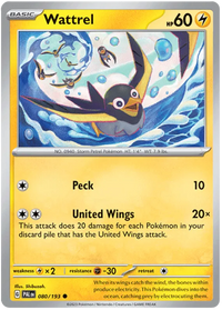 Pokemon Scarlet & Violet Paldea Evolved Wattrel Card