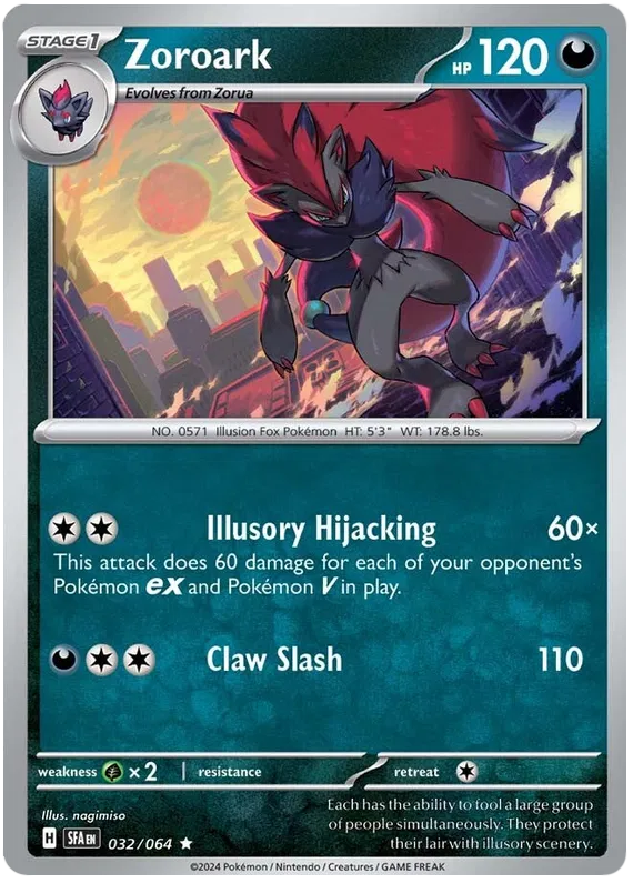 Pokemon Scarlet & Violet Shrouded Fable Zoroark Card