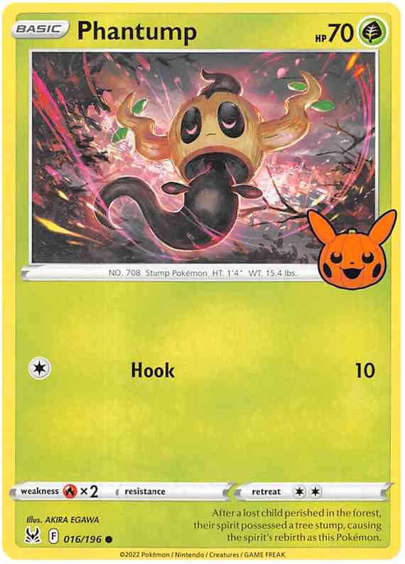 Pokemon Scarlet & Violet Trick or Trade 2023 Phantump Card