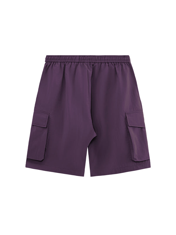 Purple Crepe Fabric Style Cargo Shorts 2