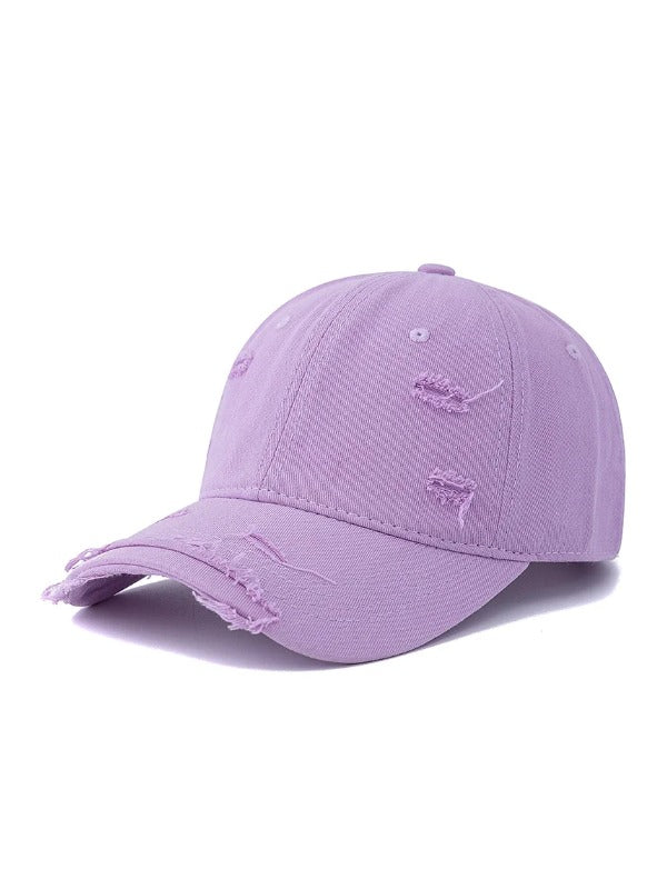 Purple Distressed Washed Baseball Cap