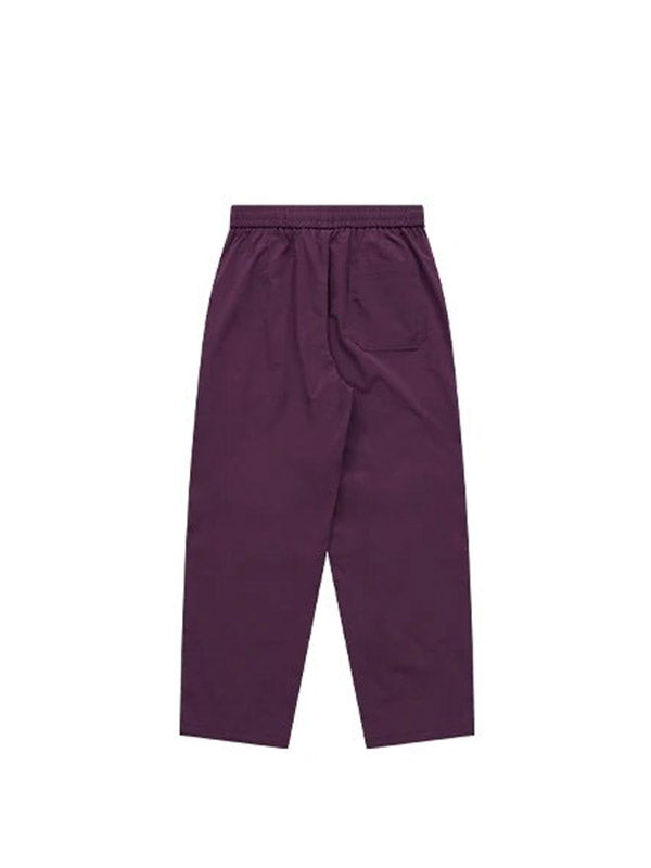 Purple Elastic Waist Parachute Pants With Drawstring Leg Opening 2
