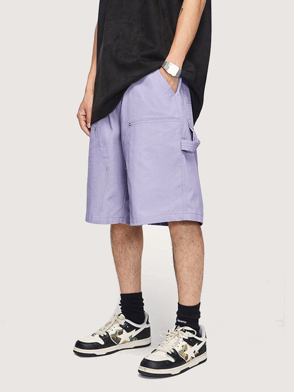 Purple Multi Pockets Cargo Shorts 3