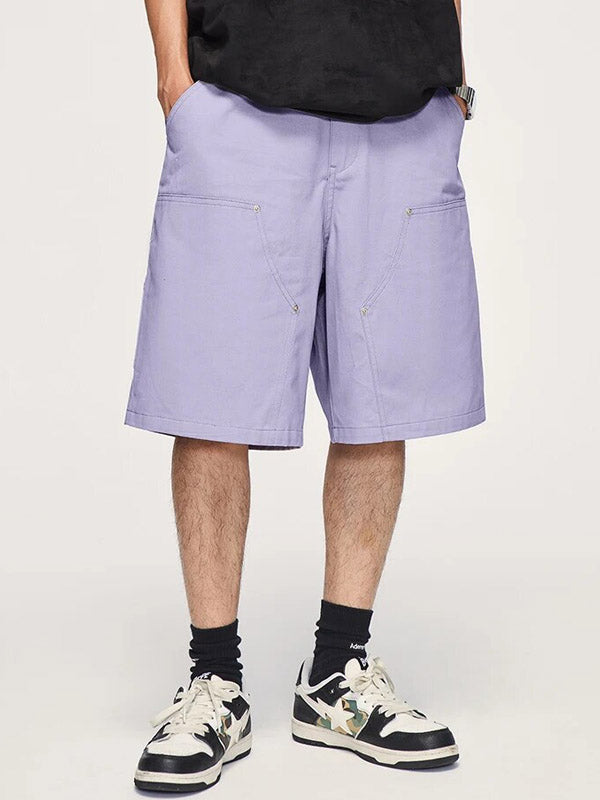Purple Multi Pockets Cargo Shorts 4