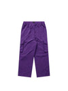 Purple Nylon Cargo Pants with Elastic Waist Belt 2