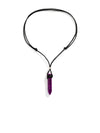 Purple Resin Pendant with Rope Necklace