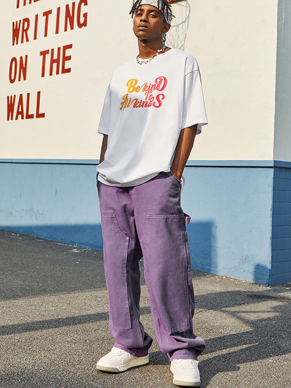 Purple Straight Leg Cargo Pants 2