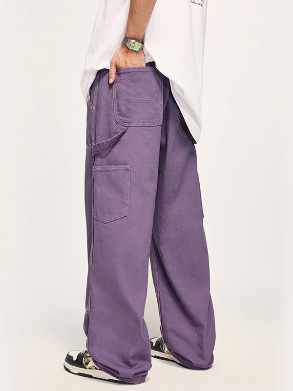 Purple Straight Leg Cargo Pants 5