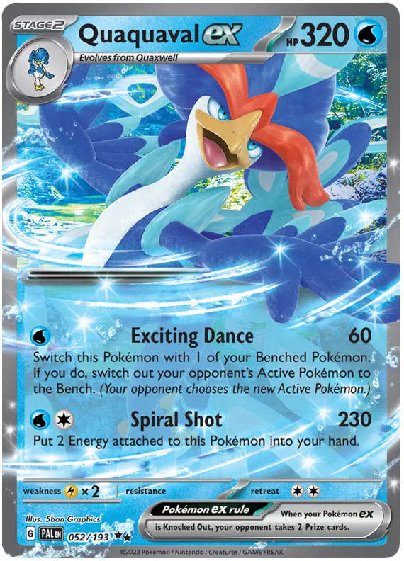 Pokemon Scarlet & Violet Paldea Evolved Quaquaval ex Card