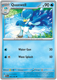 Pokemon Scarlet & Violet Paldea Evolved Quaxwell Card