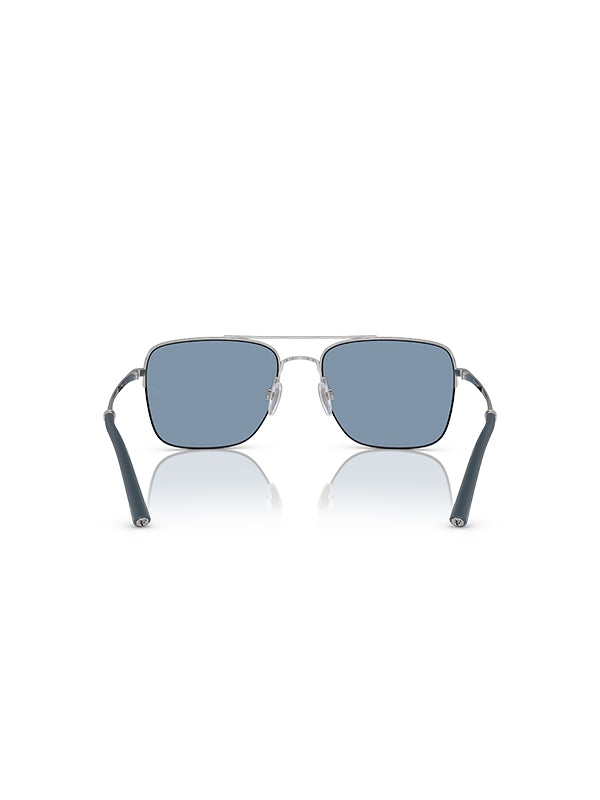Oliver Peoples Roger Federer R-2 Sunglasses in Blue Ash/Brushed Silver Marine Color 5