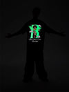 R "When Luck Comes Shooting" Luminous Glow In The Dark T-Shirt in Grey Color 11