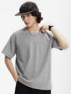 Raglan T-Shirt with Side Split Hem in Grey Color 3