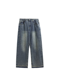 Raw Hem Wide Leg Jeans