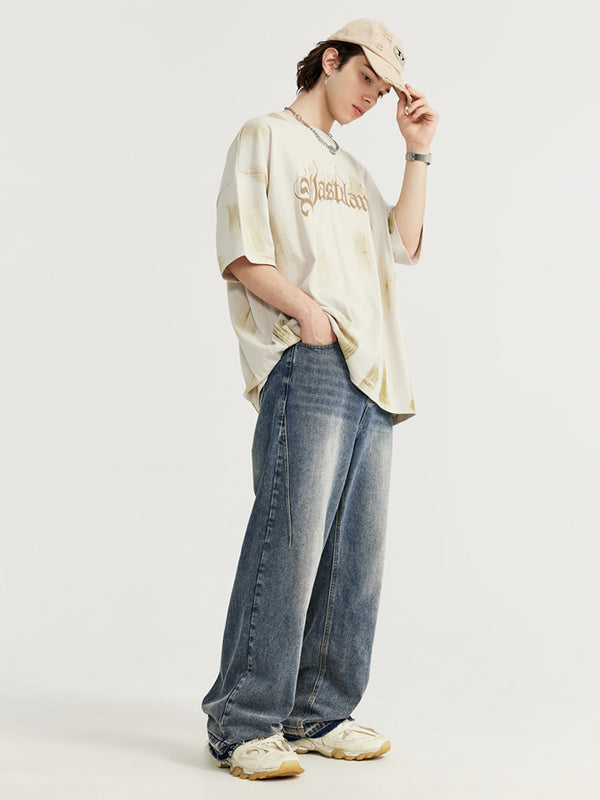 Raw Hem Wide Leg Jeans 8