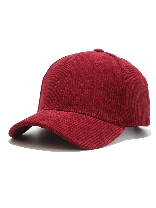 Red Corduroy Baseball Cap 2