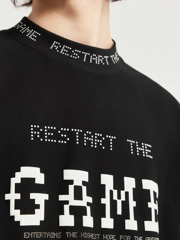 Restart The Game T-Shirt in Black Color 5