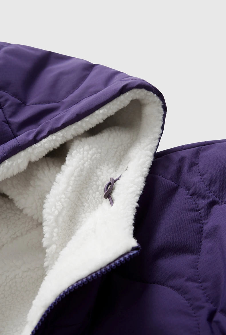 Reversible Fleece Jacket with Scenery Patch 2