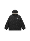 Reversible Fleece Jacket with Scenery Patch in Black Color 2
