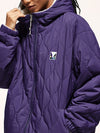 Reversible Fleece Jacket with Scenery Patch in Purple Color 7