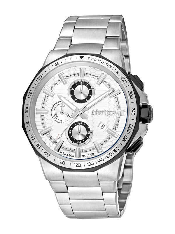 Roberto Cavalli By Franck Muller Classic Silver/Steel 44mm Watch