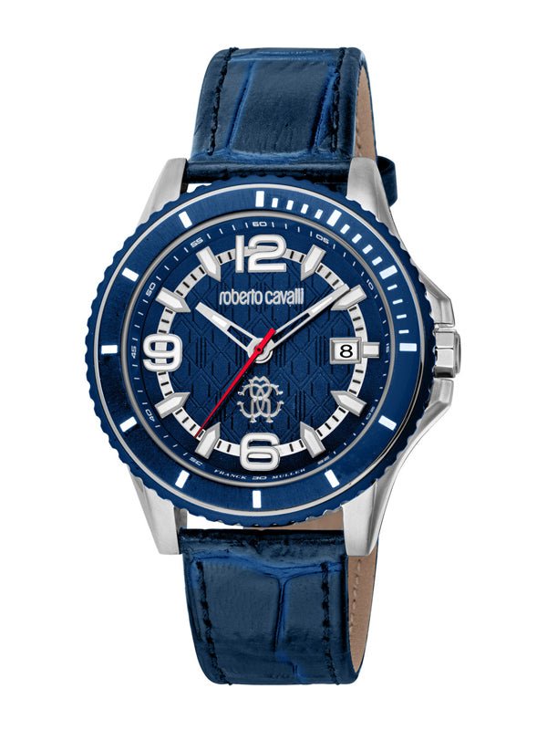 Roberto Cavalli by Franck Muller Classic Blue/Leather 42mm Watch