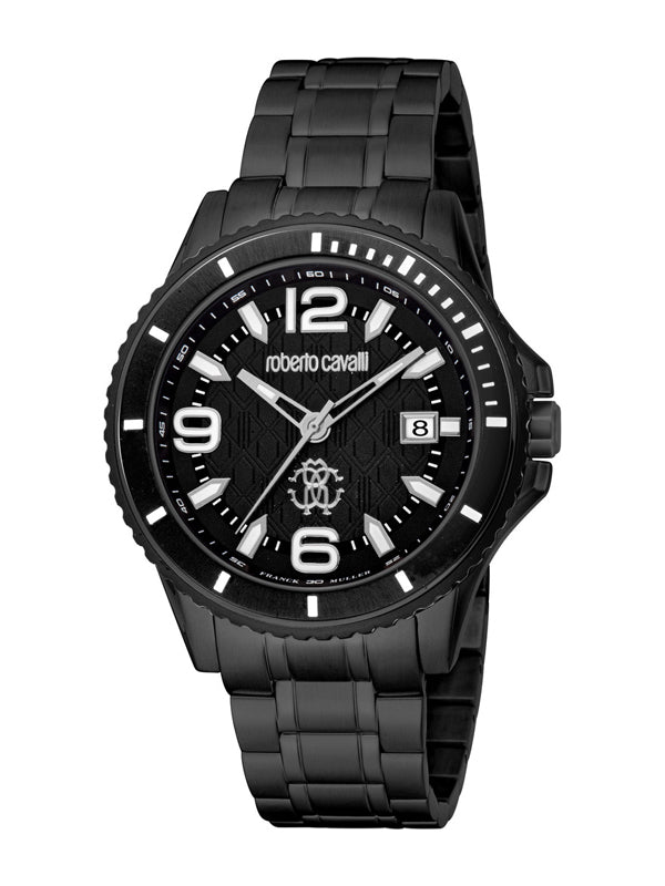 Roberto Cavalli by Franck Muller Classic Black/Steel 42mm Watch