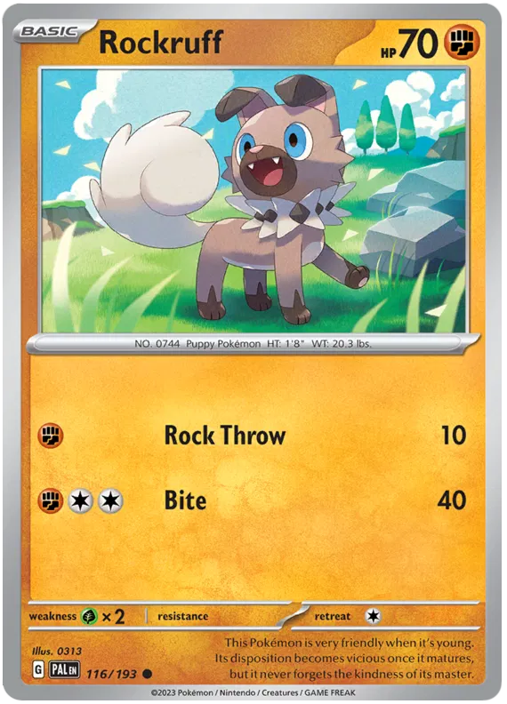 Pokemon Scarlet & Violet Paldea Evolved Rockruff Card