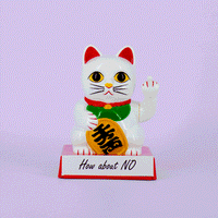 Rude Fortune Cat Figurine with Movable Arms