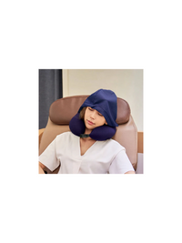 Travelmall Foldable Memory Foam Pillow with Hood (Blue)