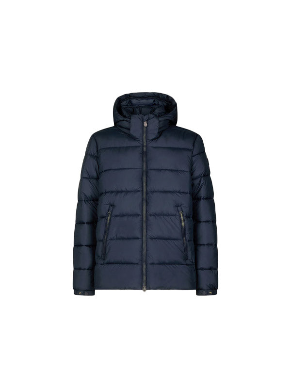 Save The Duck Boris Hooded Puffer Jacket in Blue Black Color
