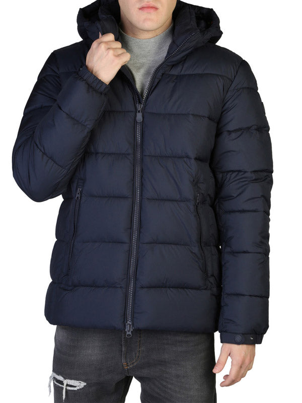 Save The Duck Boris Hooded Puffer Jacket in Blue Black Color 3