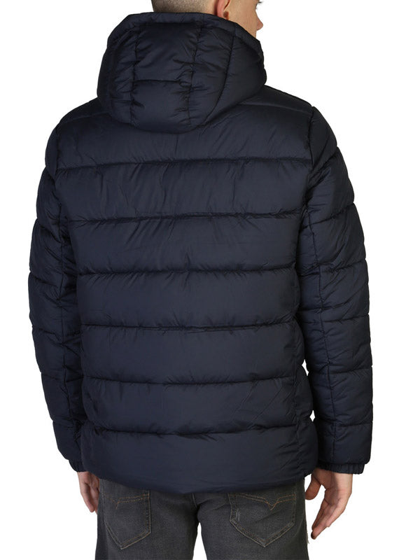 Save The Duck Boris Hooded Puffer Jacket in Blue Black Color 4