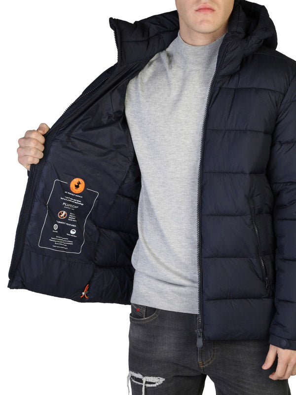 Save The Duck Boris Hooded Puffer Jacket in Blue Black Color 6