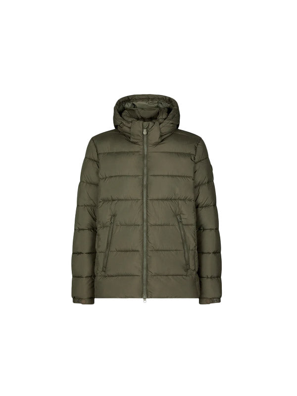 Save The Duck Boris Hooded Puffer Jacket in Green Color