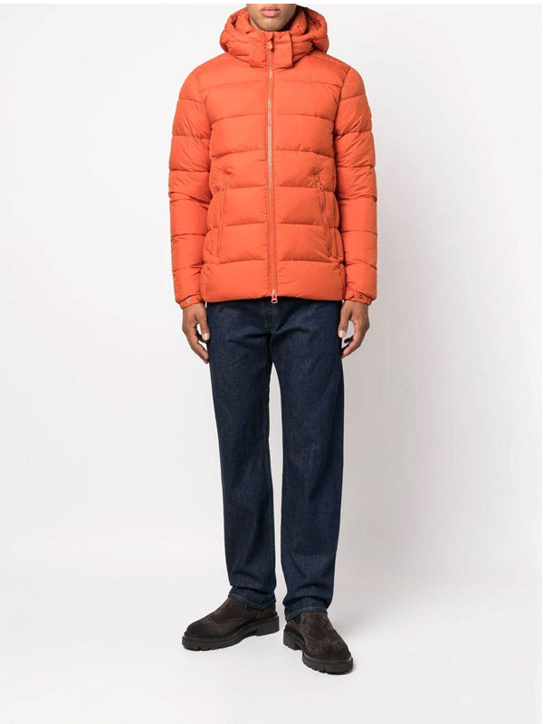 Save The Duck Boris Hooded Puffer Jacket in Orange Color 2