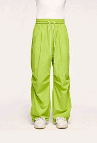 Green Water Repellent Parachute Pants 2
