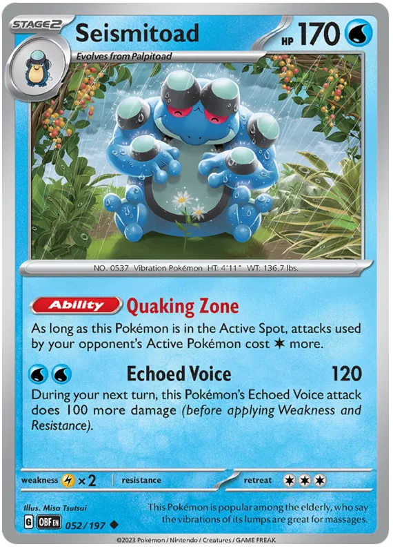 [Collector Troves] Pokemon Scarlet & Violet Obsidian Flames Seismitoad Card