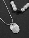 Set of 2 Pearl & Thumbprint Pendant Necklaces