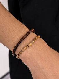 Set of 2 Wood Beads Bracelets 8