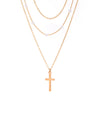 Set of 3 Layered Beads & Cross Necklaces in Gold Color 2
