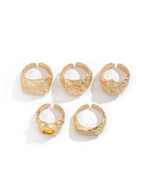 Set of 5 Gold Color Rings