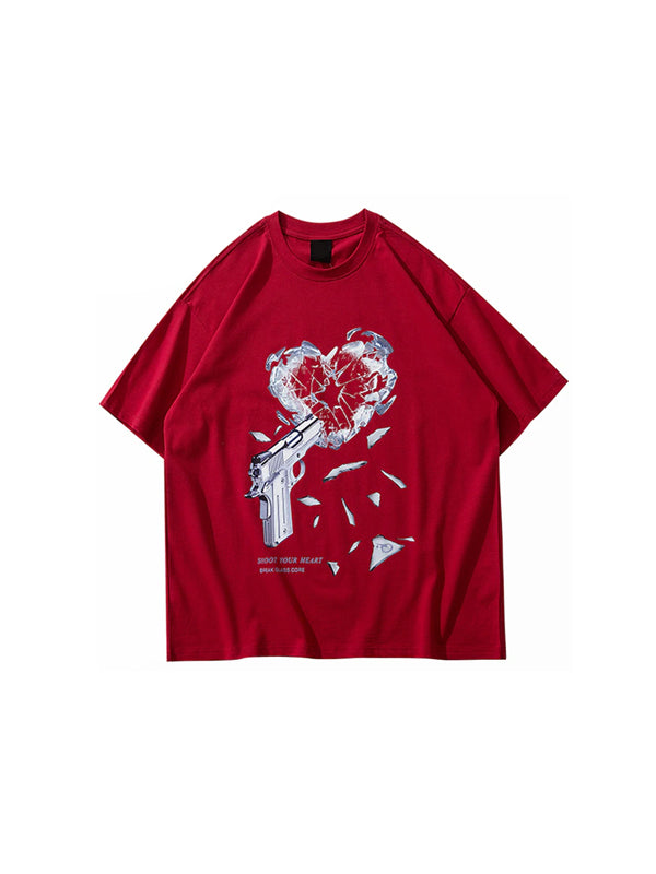 Shoot Your Heart T-Shirt in Red Color