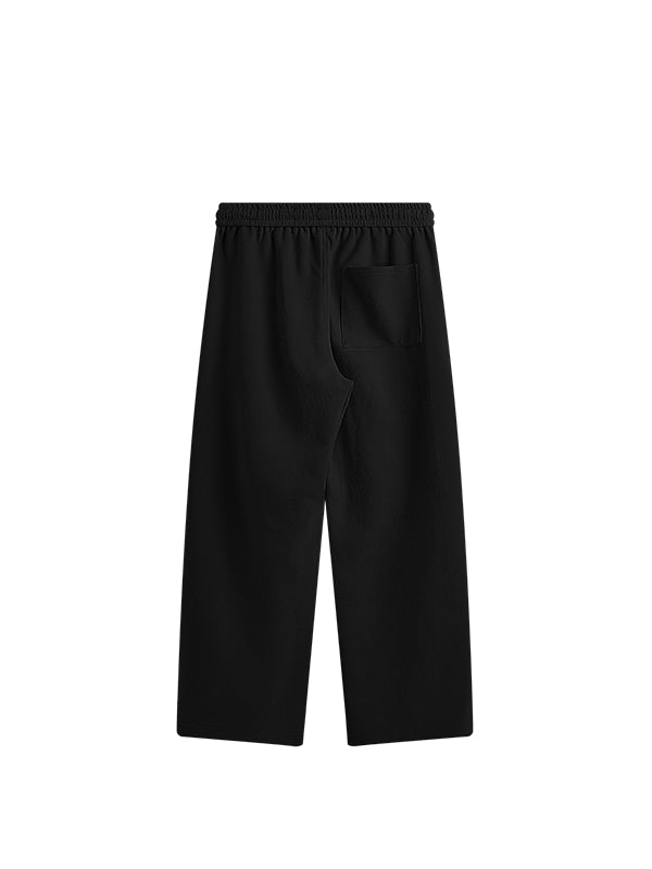 Side Pleated Sweatpants in Black Color 2