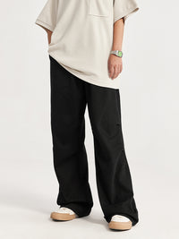 Side Pleated Sweatpants in Black Color 4